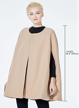 Amazon.com: SUFCOMOU Cape Coat Women Hooded Poncho Cloak